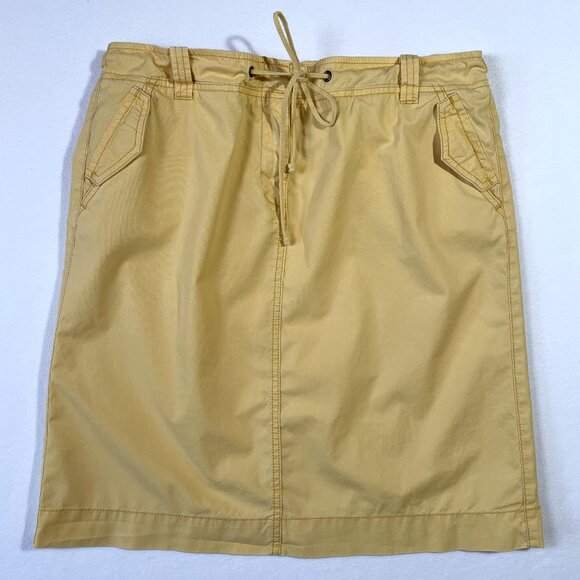 J Crew Chino Skirt Butter Yellow Size 12 Weathered Broken In Wash - Picture 1 of 9